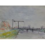 PAUL MAURICE (BELGIAN 20th C.), ARR. WATERSIDE VIEWS IN BELGIUM, THREE WATERCOLOURS, SIGNED, THE