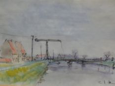 PAUL MAURICE (BELGIAN 20th C.), ARR. WATERSIDE VIEWS IN BELGIUM, THREE WATERCOLOURS, SIGNED, THE