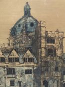 RICHARD BEER (1928-2017), BRASENOSE, 29/100, AN AQUATINT COLOURED ETCHING, PENCIL SIGNED. 59 x