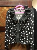 A LADIES CROPPED VELVET JACKET BY ESCADA BY MARGARETHA LEY (SIZE 36), TOGETHER WITH A JOSEPH RIBKOFF