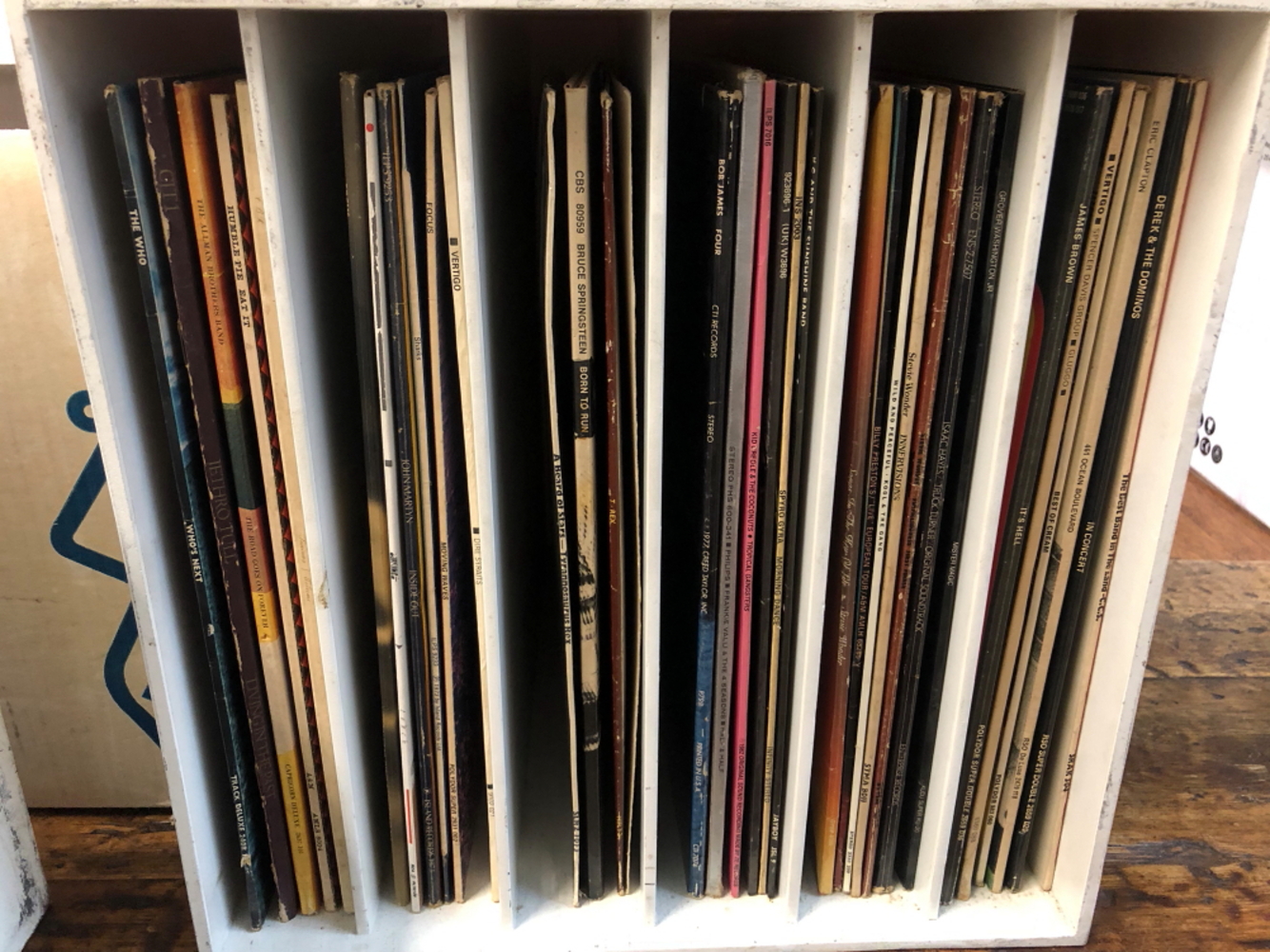 A BOX OF ROCK AND SOUL RECORDS INCLUDING T. REX, THE WHO, CLAPTON, A.L GREEN, JAMES BROWN ETC. 35 - Image 2 of 2
