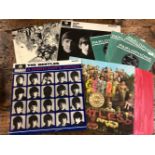 FOUR BEATLES LP RECORDS MONO PRESSINGS, 'A HARD DAY'S NIGHT' AND SGT PEPPER 1st PRESSINGS WITH THE
