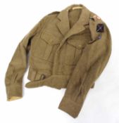 1949 pattern battle dress blouse, 1955 dated, to a Lieutenant in the Kings Own Scottish Borderers,