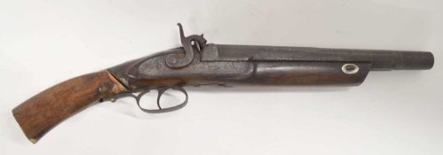 19th century percussion cap fowling gun converted to a pistol (barrel and stock chopped down),