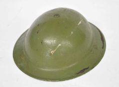WWII British Brody Mk I helmet dated 1939 with original black oilcloth liner and remnants of
