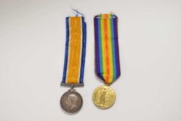 First World War British medal pair comprising 1914-18 War medal, 1914-19 Victory medal, impressed to