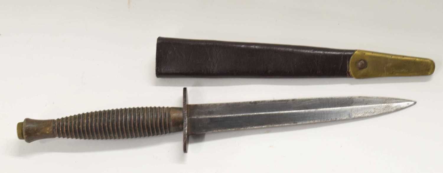 Reproduction commando fighting knife made by William Rodgers, Sheffield, England, stamped to cross - Image 2 of 2