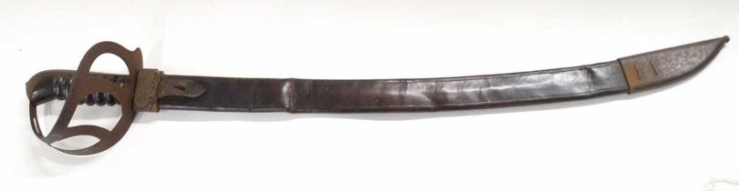 Dutch 1898 model Hembrug Klewang Naval/Police cutlass stamped 'Hembrug' to ricasso, as well as 'B'
