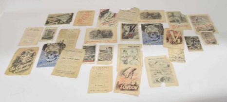 Large quantity of 28 WWII Third Reich airborne propaganda leaflets dropped during the Battle of