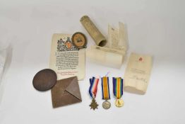 First World War British casualty trio medal group comprising 1914-15 Star, 1914-18 War medal and