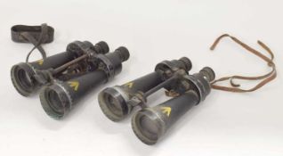 Two pairs Second World War British Naval binoculars to include a pair of 1940 dated Barr & Stroud