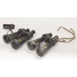 Two pairs Second World War British Naval binoculars to include a pair of 1940 dated Barr & Stroud