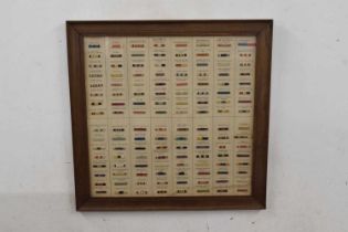 Framed medal ribbons of Victorian and Edwardian campaigns and awards comprising 128 ribbons,