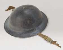 British WWII 1938 dated MK II Brodie steel helmet (a/f), chin strap snapped