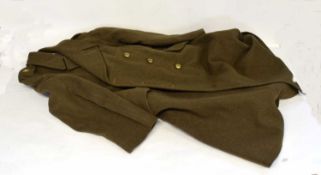 British Army greatcoat dated 1952, dismounted, 1940 pattern, size 4, with Royal Artillery buttons