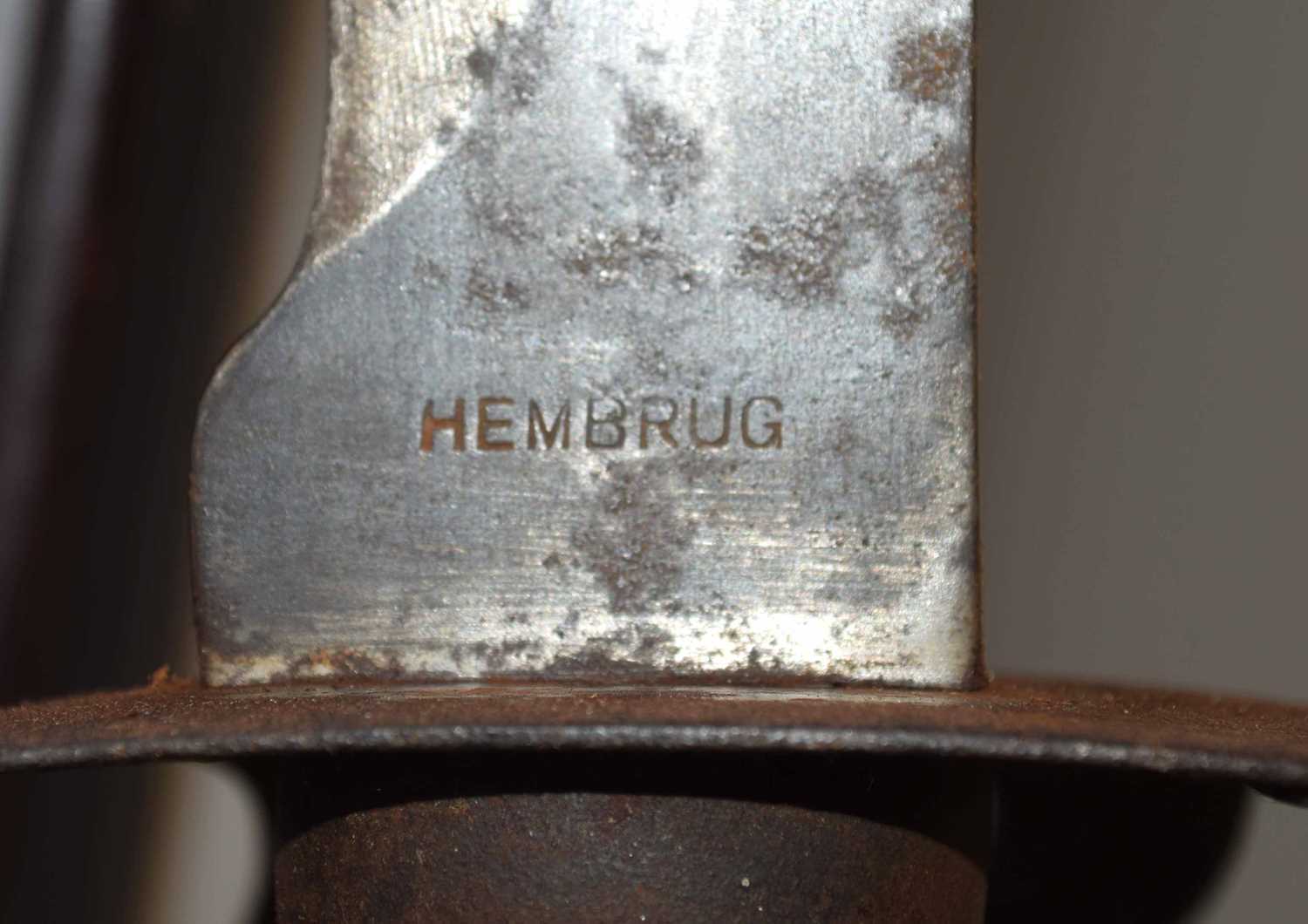 Dutch 1898 model Hembrug Klewang Naval/Police cutlass stamped 'Hembrug' to ricasso, as well as 'B' - Image 3 of 4