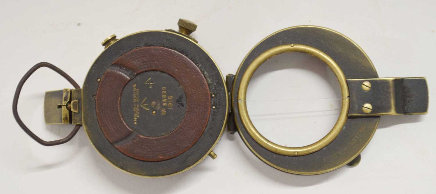 British WWI 1915 dated prismatic marching compass manufactured by Anglo-Swiss Association No - Image 3 of 4