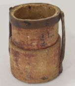 Late 19th/early 20th century leather and canvas cordite bucket (a/f)