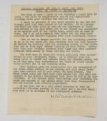 WWII letter/ephemera from Lt Gen Sir C.W. H. Leese, BF. CB. DBE. DSO, to GOC 9th Australian Division