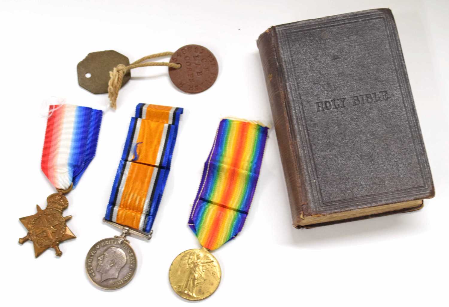 First World War British trio medal group to include 1914-15 Star, 1914-18 War medal and 1914-19