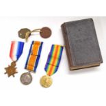 First World War British trio medal group to include 1914-15 Star, 1914-18 War medal and 1914-19
