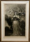 After Joshua Reynolds (British, 18th Century), Mrs Billington as St. Cecilia, mezzotint engraving by
