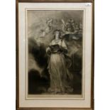 After Joshua Reynolds (British, 18th Century), Mrs Billington as St. Cecilia, mezzotint engraving by