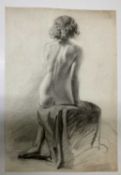 Attributed to Herbert Johnson (British, 19th Century), Two figure drawings of a female nude,
