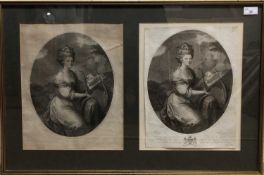 After Angelica Kauffman (British, 18th Century) Two impressions of 'Miss Harrop', Portrait of