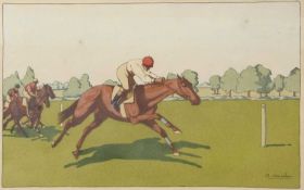 After Charles Ancelin (British, Early 20th Century). Set of nine equestrian prints: pochoir
