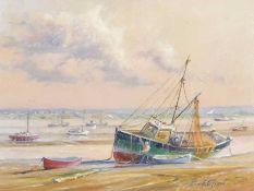 Kenneth Grant (British, 20th Century), 'Reminder at Leigh-on-Sea, oil on canvas, signed, provenance: