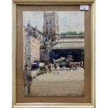 Arthur Henry Knighton-Hammond (British, 20th Century), Borough Market, London, watercolour,