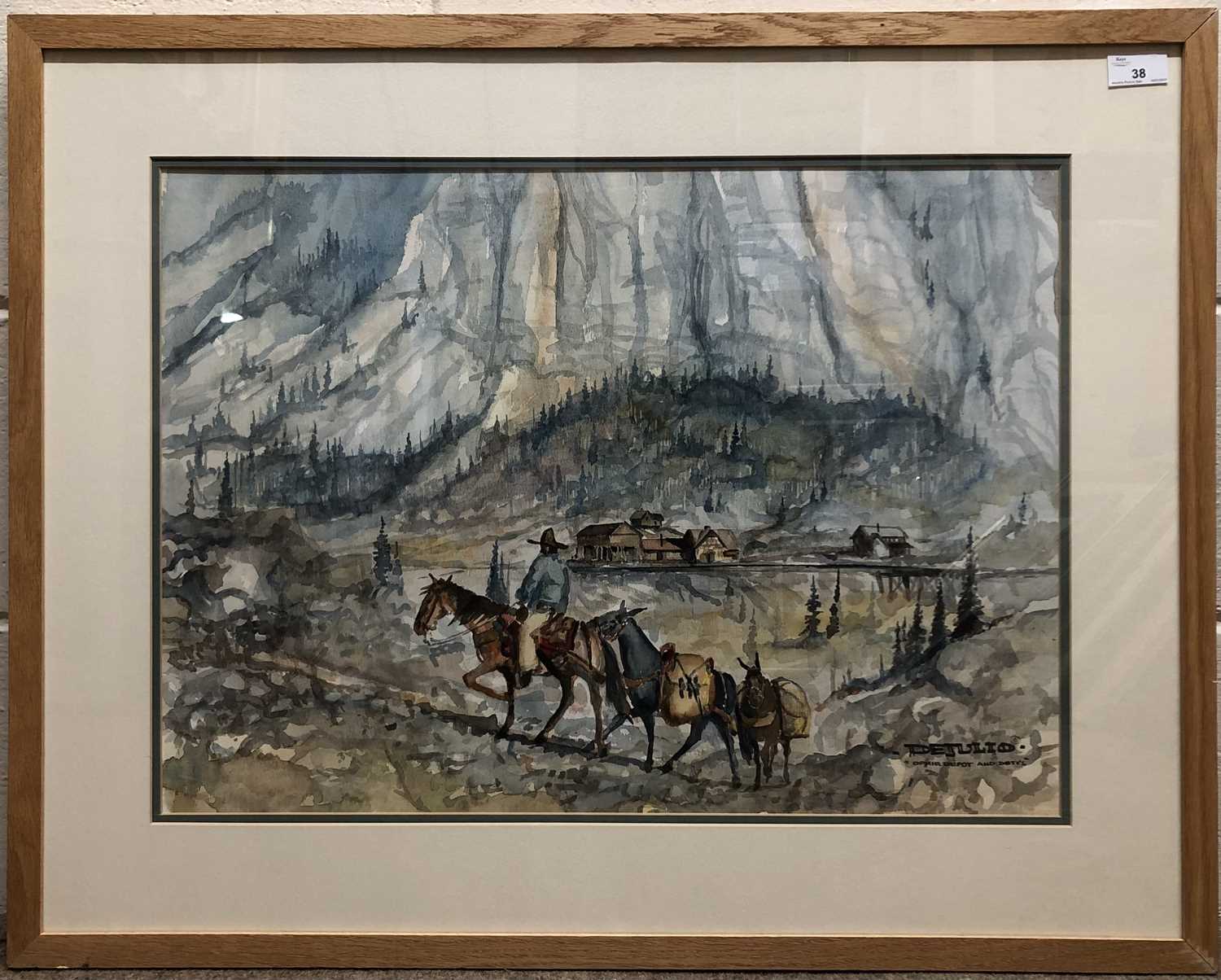 Bob Dejulio (American, 20th Century) A View of Ophir Depot, Colorado, watercolour, signed. 25 x 32