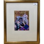Linda Sutton (British, Contemporary), 'The Tempest', mixed media, signed. Framed and glazed.7.5 x