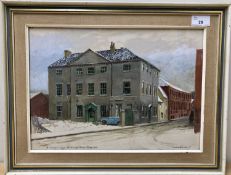 Noel Spencer ARCA, ARBSA (British, 20th Century), 'St George's Lodge, St Geroge Street, Norwich, oil