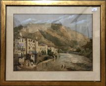 Late 19th / Early 20th Century Landscape of an Italian mountain village, watercolour, unsigned.