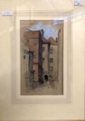British, Late 19th Century, view of Clifford's Inn, watercolour on paper, framed and glazed.13 x