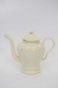 Small cream ware tea pot with unusual spout, late 18th century