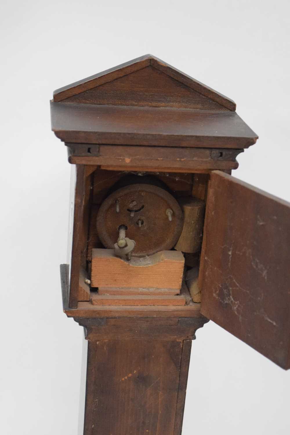 Late 19th/early 20th century miniature longcase clock in architectural case fitted with a keyless - Image 4 of 5