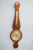 F Molton St Lawrence, Norwich, Georgian mahogany cased barometer and thermometer combination,