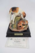 Large model of a fox and hounds by Neil Campbell in a limited edition for Albany Fine China