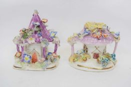 Pair of Staffordshire pastille burners