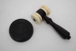 Early 20th century ebony / ivory gavel