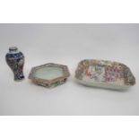 Group of 18th and 19th century Chinese porcelains including a small 18th century export vase and two