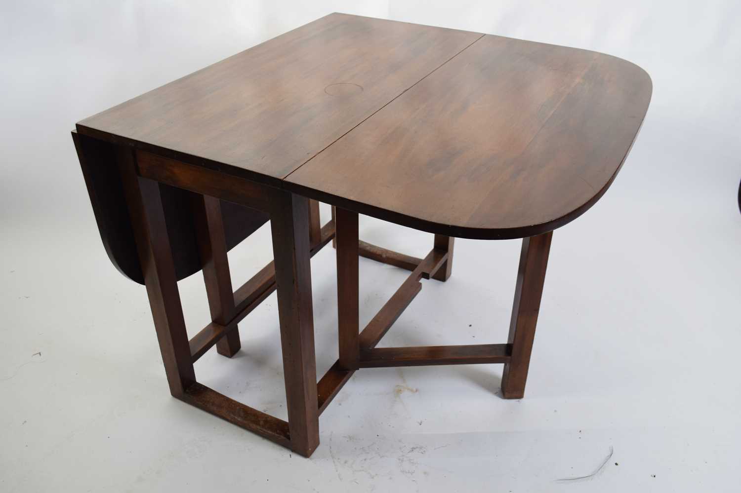 20th century mahogany drop leaf dining table, 91cm wide - Image 3 of 3