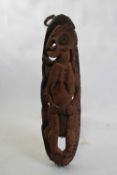 Tribal/ethnographica interest - Papua New Guinea large wooden wall hanging or mask decorated with