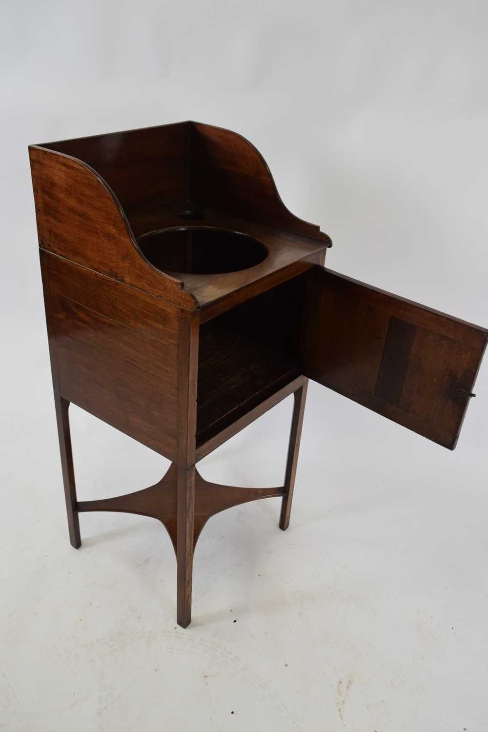 19th century mahogany wash stand of square form with galleried back, three apertures and a single - Image 2 of 4