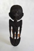 Tribal/ethnographica interest - Papua New Guinea gable figure of anthropomorphic form set with