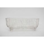 Small glass bowl made by Sowerby with impressed nursery rhyme decoration, 15cm long