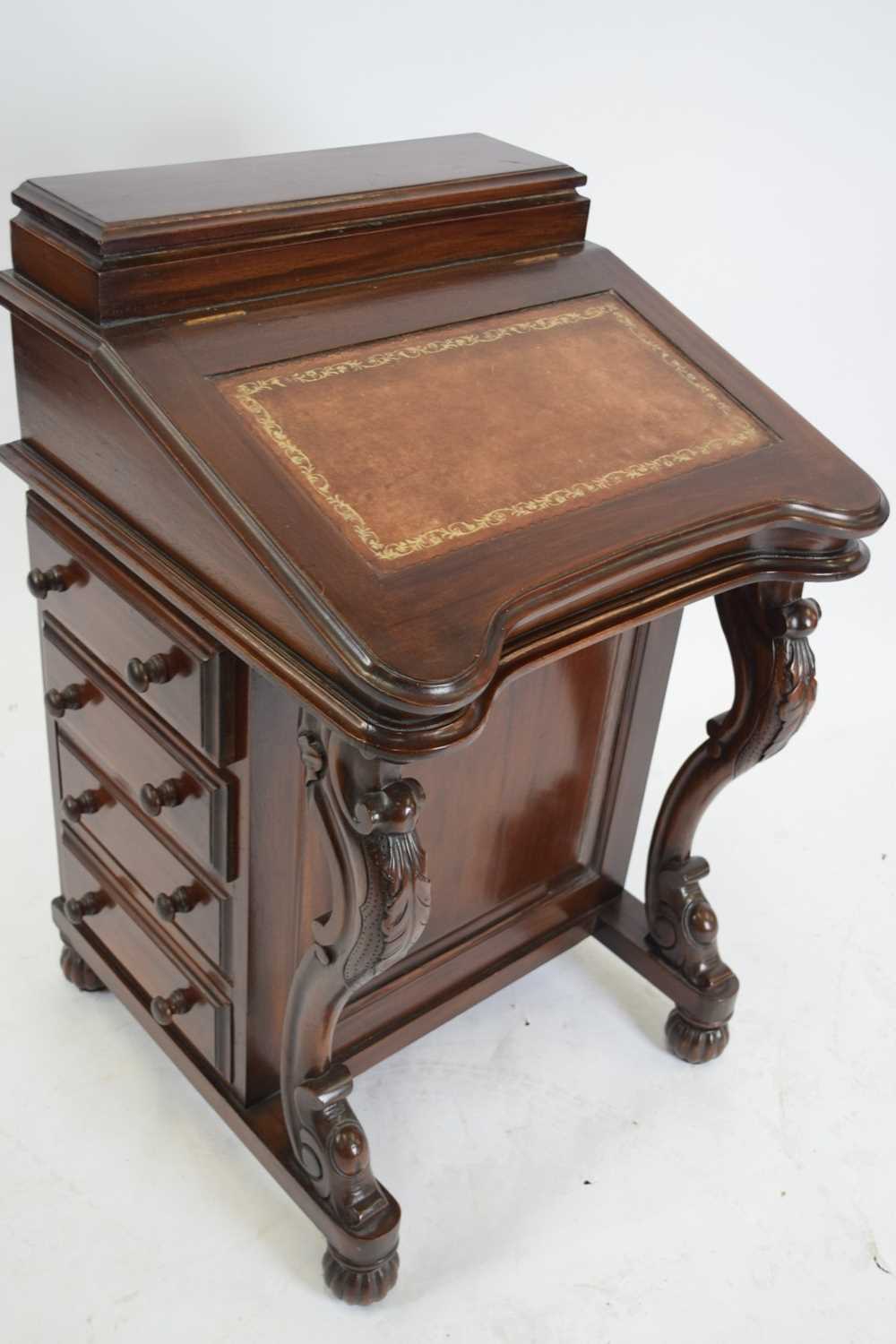 Mahogany Davenport desk, the top section with a lift up storage compartment over a sloped writing